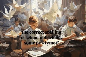 the correct spelling is school not school. some pe - tymoff